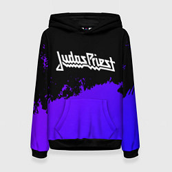 Толстовка-худи женская Judas Priest purple grunge, цвет: 3D-черный