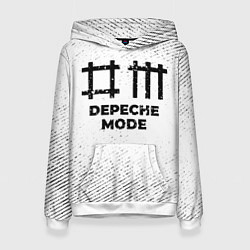 Толстовка-худи женская Depeche Mode с потертостями на светлом фоне, цвет: 3D-белый