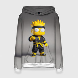 Толстовка-худи женская Bart Simpson - ninja - Japan, цвет: 3D-белый