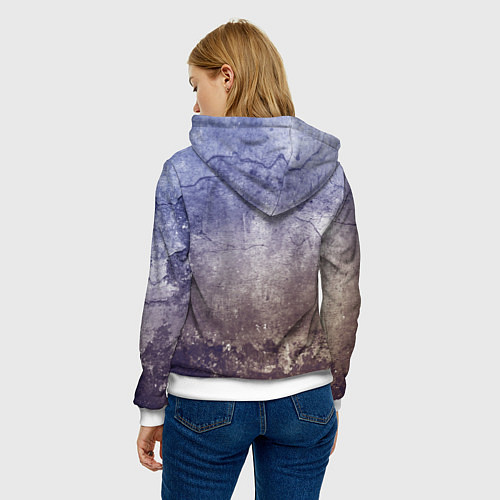 Женская толстовка Черепа на бетонной стене - граффити / 3D-Белый – фото 4