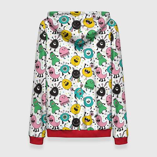 Женская толстовка Весёлые монстры / 3D-Красный – фото 2