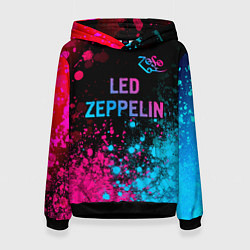 Женская толстовка Led Zeppelin - neon gradient: символ сверху