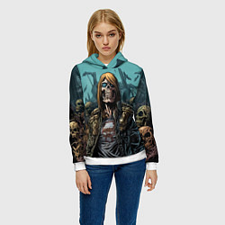 Толстовка-худи женская Iron Maiden Fallen Angel, цвет: 3D-белый — фото 2