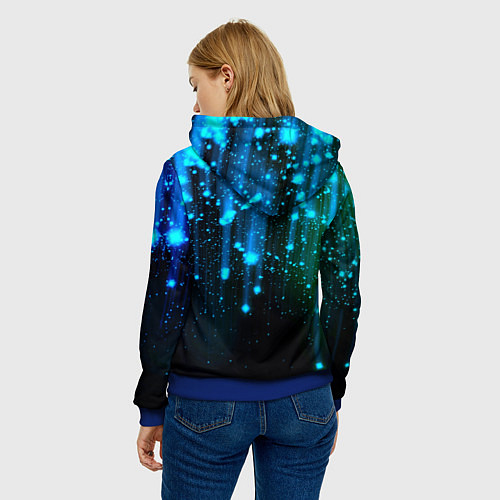 Женская толстовка Space DJ - neon starfall / 3D-Синий – фото 4