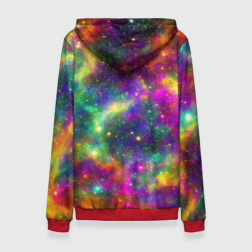 Женская толстовка Яркий неоновый космос / 3D-Красный – фото 2
