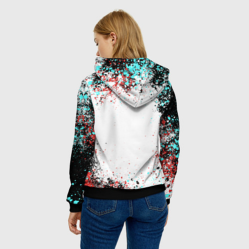 Женская толстовка Макима с рожками - человек-бензопила / 3D-Черный – фото 4