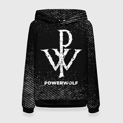 Женская толстовка Powerwolf с потертостями на темном фоне