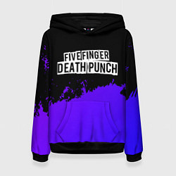 Толстовка-худи женская Five Finger Death Punch purple grunge, цвет: 3D-черный