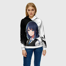 Толстовка-худи женская Звездное дитя - аканэ, цвет: 3D-белый — фото 2