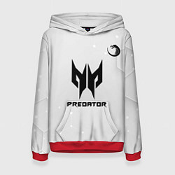 Толстовка-худи женская TNC Predator white, цвет: 3D-красный