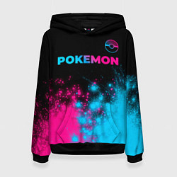 Женская толстовка Pokemon - neon gradient: символ сверху