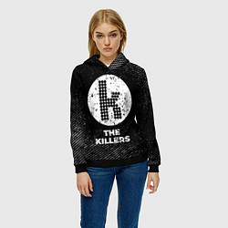Толстовка-худи женская The Killers с потертостями на темном фоне, цвет: 3D-черный — фото 2