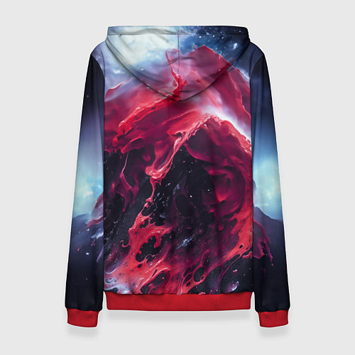Женская толстовка Сова взгляд краска / 3D-Красный – фото 2