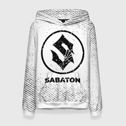 Женская толстовка Sabaton с потертостями на светлом фоне