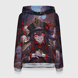 Женская толстовка Ху тао с призраками - Геншин