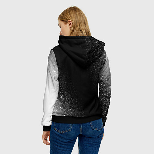 Женская толстовка Evangelion glitch на темном фоне / 3D-Черный – фото 4