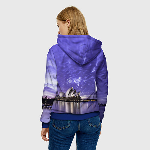 Женская толстовка Сидней в фиолетовом в закате / 3D-Синий – фото 4