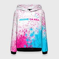 Толстовка-худи женская Akame ga Kill neon gradient style: символ сверху, цвет: 3D-черный