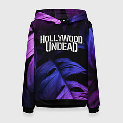Толстовка-худи женская Hollywood Undead neon monstera, цвет: 3D-черный