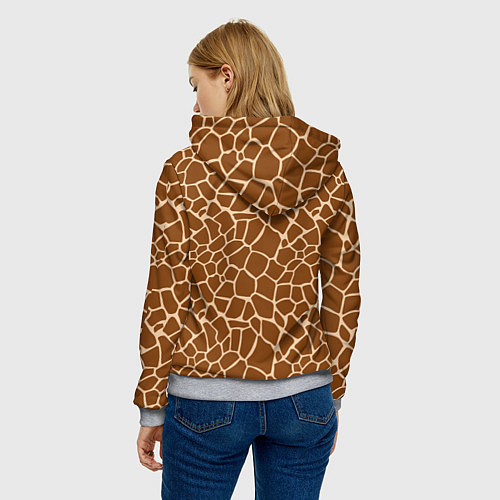 Женская толстовка Пятнистая шкура жирафа / 3D-Меланж – фото 4