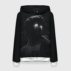 Толстовка-худи женская Статуя Давида Микеланджело, цвет: 3D-белый