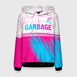 Женская толстовка Garbage neon gradient style: символ сверху