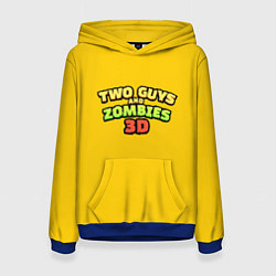 Женская толстовка Two Guys & Zombies 3D - Лого на желтом