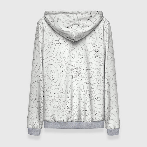 Женская толстовка Хаотичная черно-белая рябь - узор Хуф и Ся / 3D-Меланж – фото 2