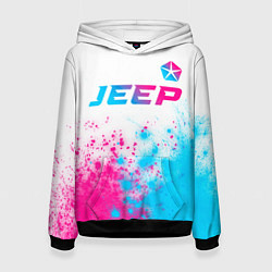 Женская толстовка Jeep neon gradient style: символ сверху