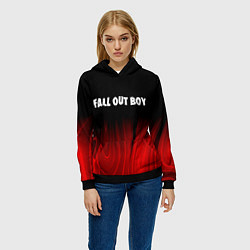 Толстовка-худи женская Fall Out Boy red plasma, цвет: 3D-черный — фото 2