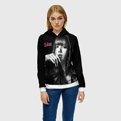 Толстовка-худи женская Blackpink Lisa in leather jacket, цвет: 3D-белый — фото 2