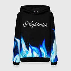 Толстовка-худи женская Nightwish blue fire, цвет: 3D-черный