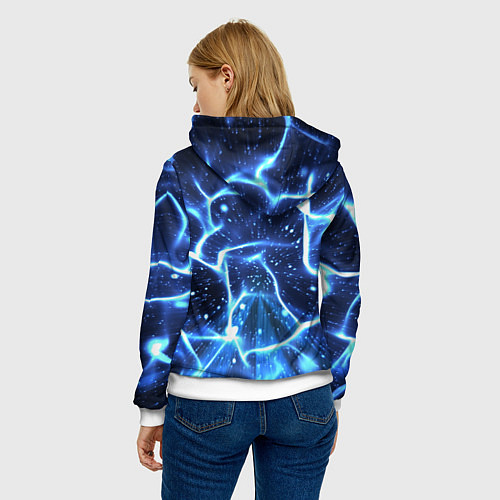 Женская толстовка Sonic electric waves / 3D-Белый – фото 4