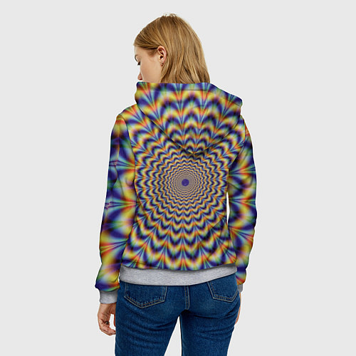 Женская толстовка Гипнотический рисунок / 3D-Меланж – фото 4