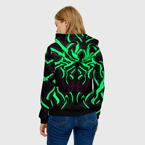 Женская толстовка Кибер змей / 3D-Черный – фото 4