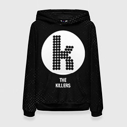 Толстовка-худи женская The Killers glitch на темном фоне, цвет: 3D-черный