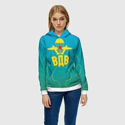 Толстовка-худи женская ВДВ вперед, цвет: 3D-белый — фото 2