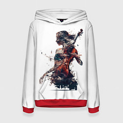 Женская толстовка Девушка со скрипкой абстракция