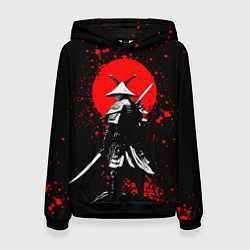 Толстовка-худи женская Призрак цусимы - самурай, цвет: 3D-черный