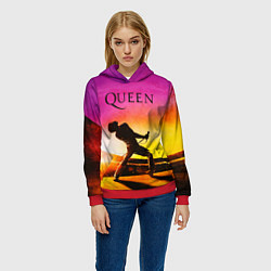 Толстовка-худи женская Queen Фредди Меркьюри, цвет: 3D-красный — фото 2