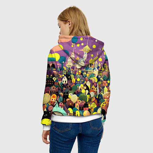 Женская толстовка Праздничный город / 3D-Белый – фото 4