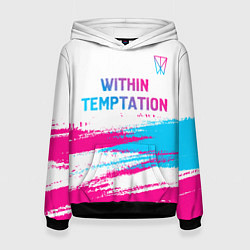 Женская толстовка Within Temptation neon gradient style: символ свер
