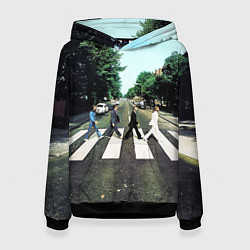 Толстовка-худи женская The Beatles альбом Abbey Road, цвет: 3D-черный