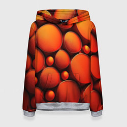 Толстовка-худи женская Оранжевы е круглые плиты, цвет: 3D-меланж