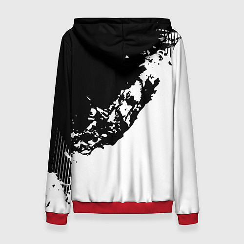 Женская толстовка Smile - black and white / 3D-Красный – фото 2