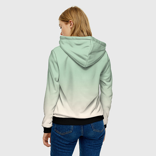 Женская толстовка Заяц на фоне луны - фантазия - нейросеть / 3D-Черный – фото 4