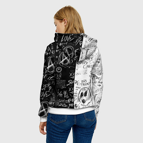 Женская толстовка Шинобу Кочо ахегао - Клинок демонов / 3D-Белый – фото 4