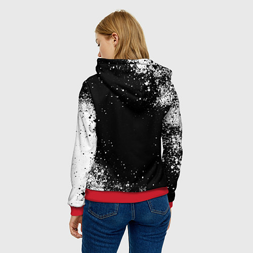 Женская толстовка Никто кроме нас - черно-белый / 3D-Красный – фото 4