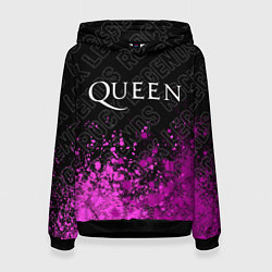 Толстовка-худи женская Queen rock legends: символ сверху, цвет: 3D-черный