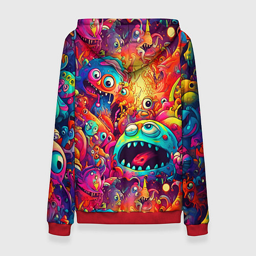 Женская толстовка Кислотные чудики / 3D-Красный – фото 2